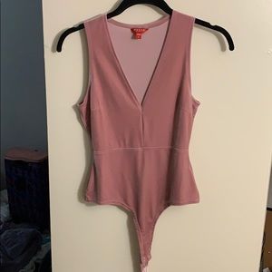 Pink velvet Guess bodysuit